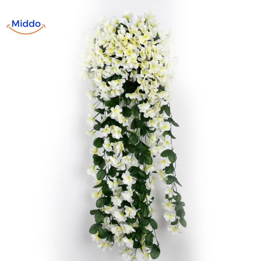 Weiße charmante Orchideen an der Wand