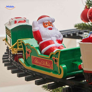 Weihnachtsbahn Santa im Schlitten auf der Weihnachtsbahn www.middo.de