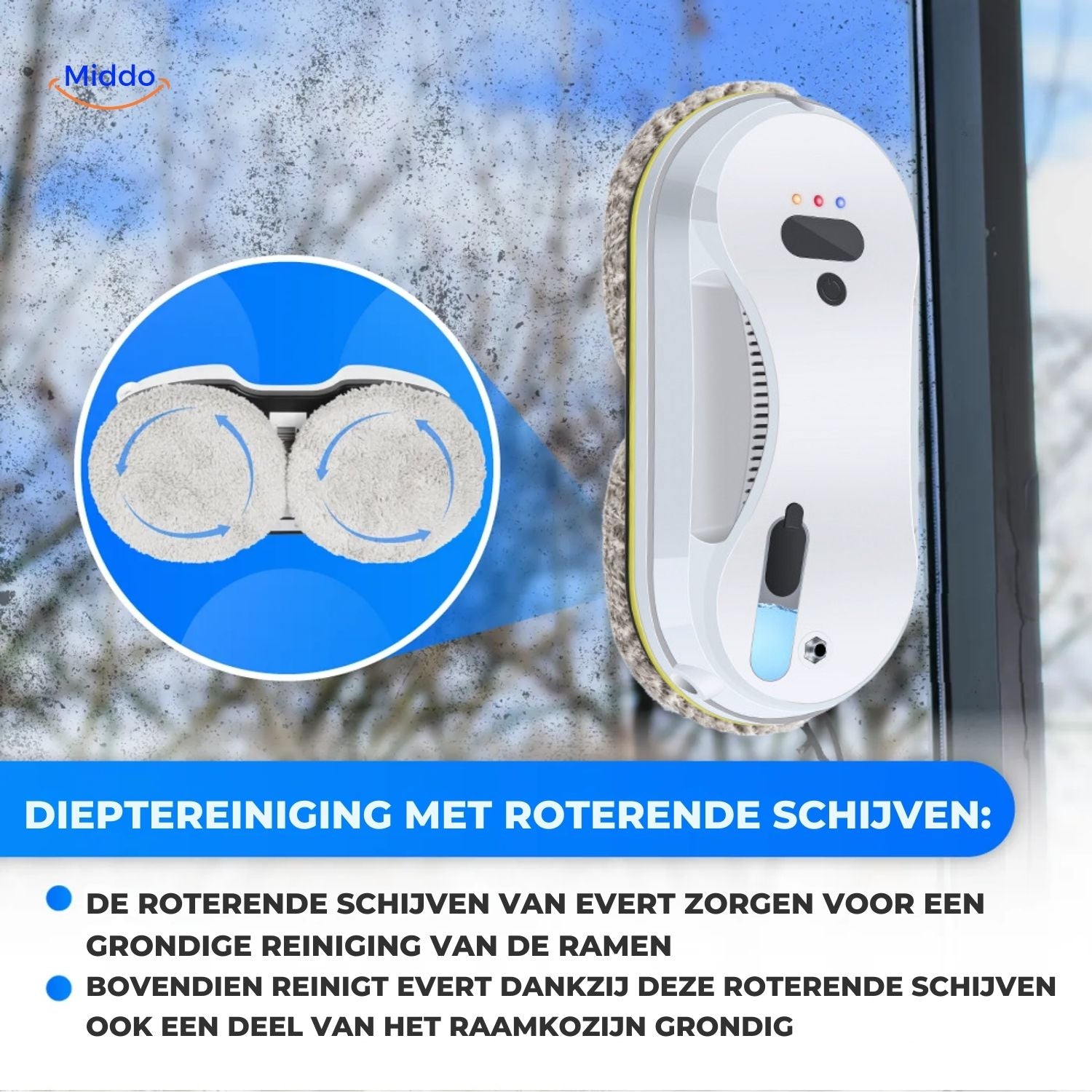 CleanSweep Ramenrobot vielseitige Reinigung auf verschiedenen Oberflächen www.middo.de