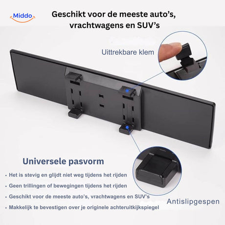 ClearView Spiegel mit breiterem Sichtwinkel und verbesserter Sicherheit www.middo.de