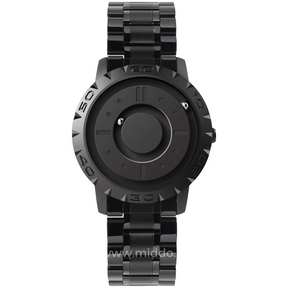 Schwarze Magnetique Uhr mit Metallband