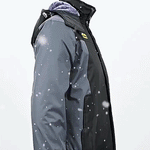OutdoorJackets wasserdichte Outdoorjacke seitlich mit Kapuzendetail