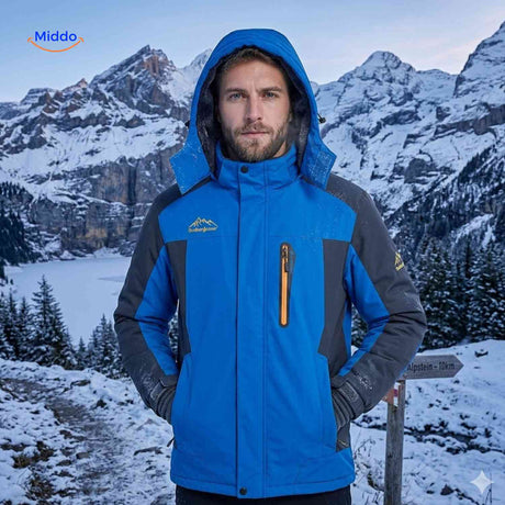 OutdoorJackets Winterjacke mit Kapuze in Berglandschaft