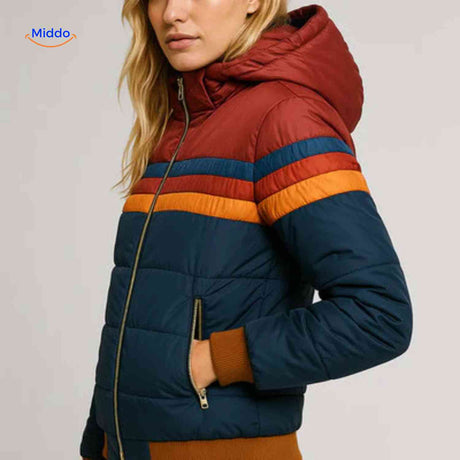 Colorwave Jacke Damenjacke in Dunkelblau mit roten Streifen
