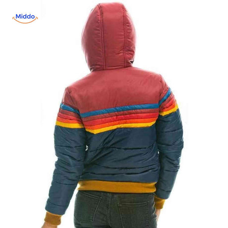 Colorwave Jacke Retro, gewattierte Damenjacke mit Kapuze