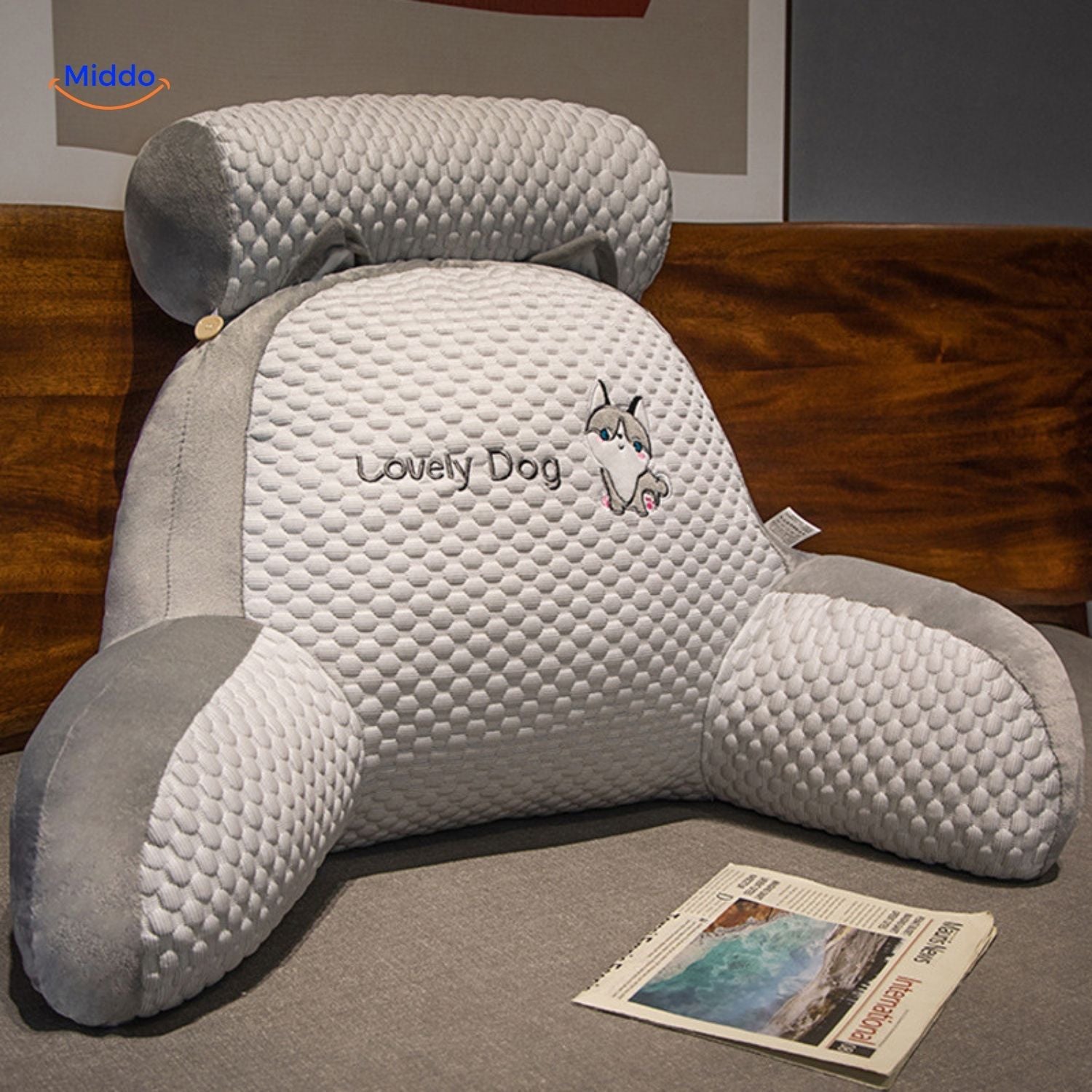 ComfyBack Rückenstützkissen gelb Toast-Design www.middo.nl
