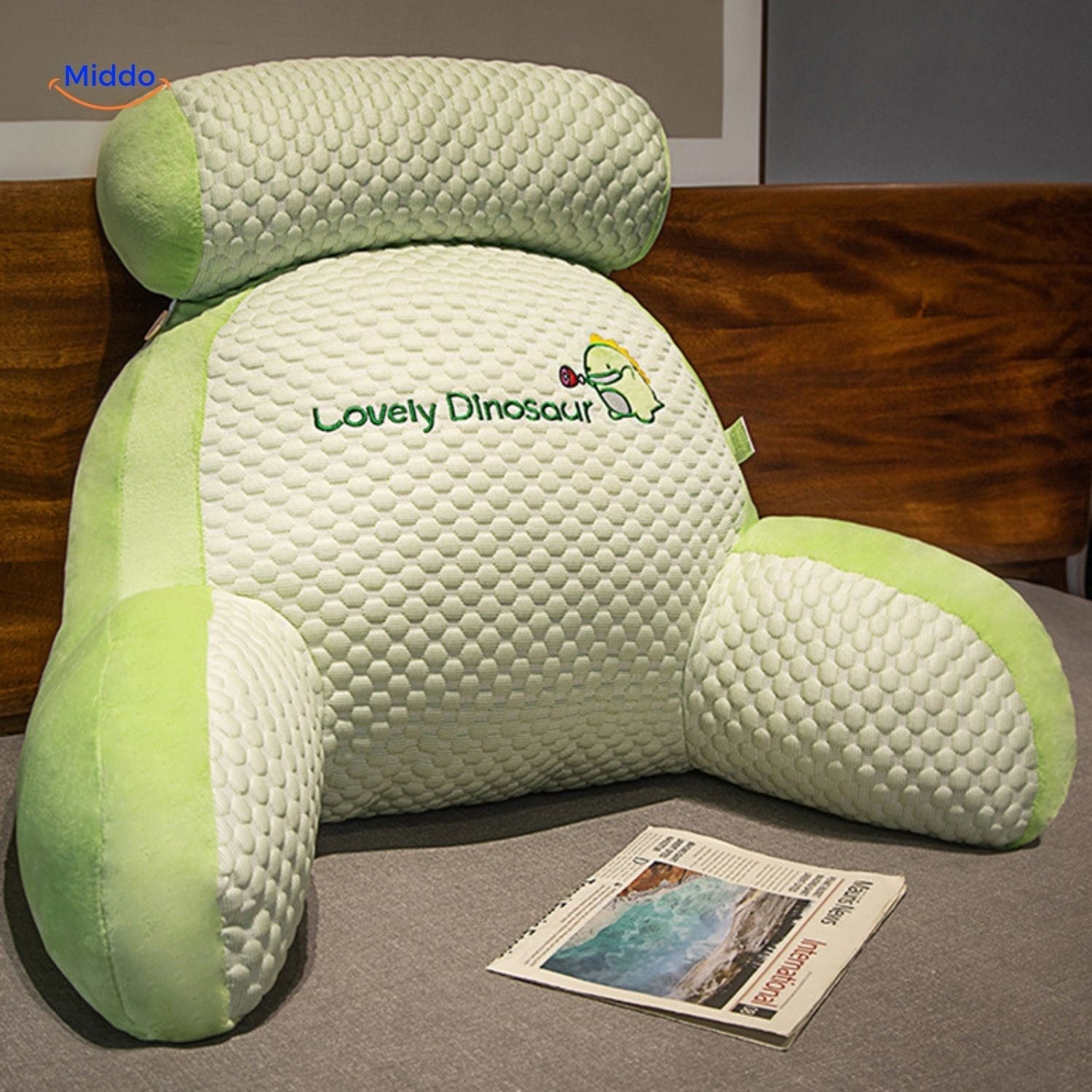 ComfyBack Rückenstützkissen grau mit Hundedesign www.middo.de