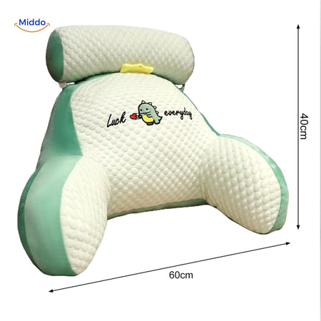 ComfyBack Rückenstütze Kissen grün Dino mit Text Design www.middo.de