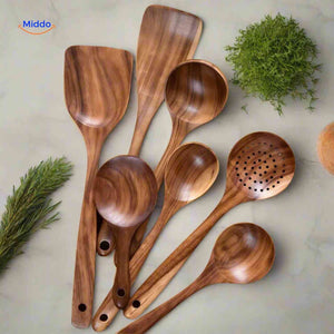 Cookora Küchenutensilien: Holzkochlöffel und Spatel für Ihren Küchentisch www.middo.de