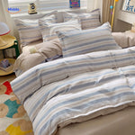 CottonNest Bettwäsche blau und weiß gestreift www.middo.nl