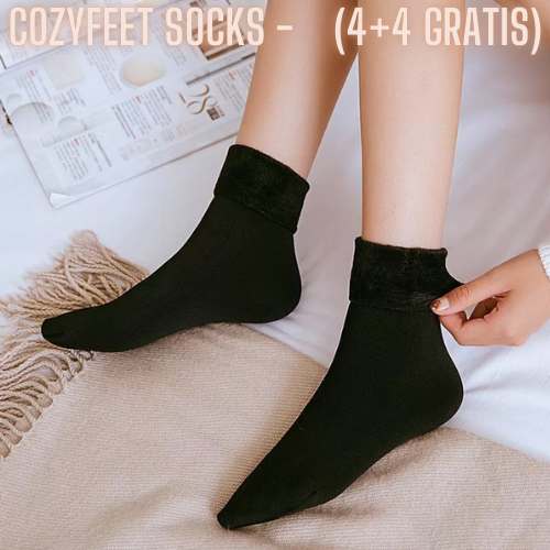 Schwarze CozyFeetSocks Winter Samtsocken für die Füße