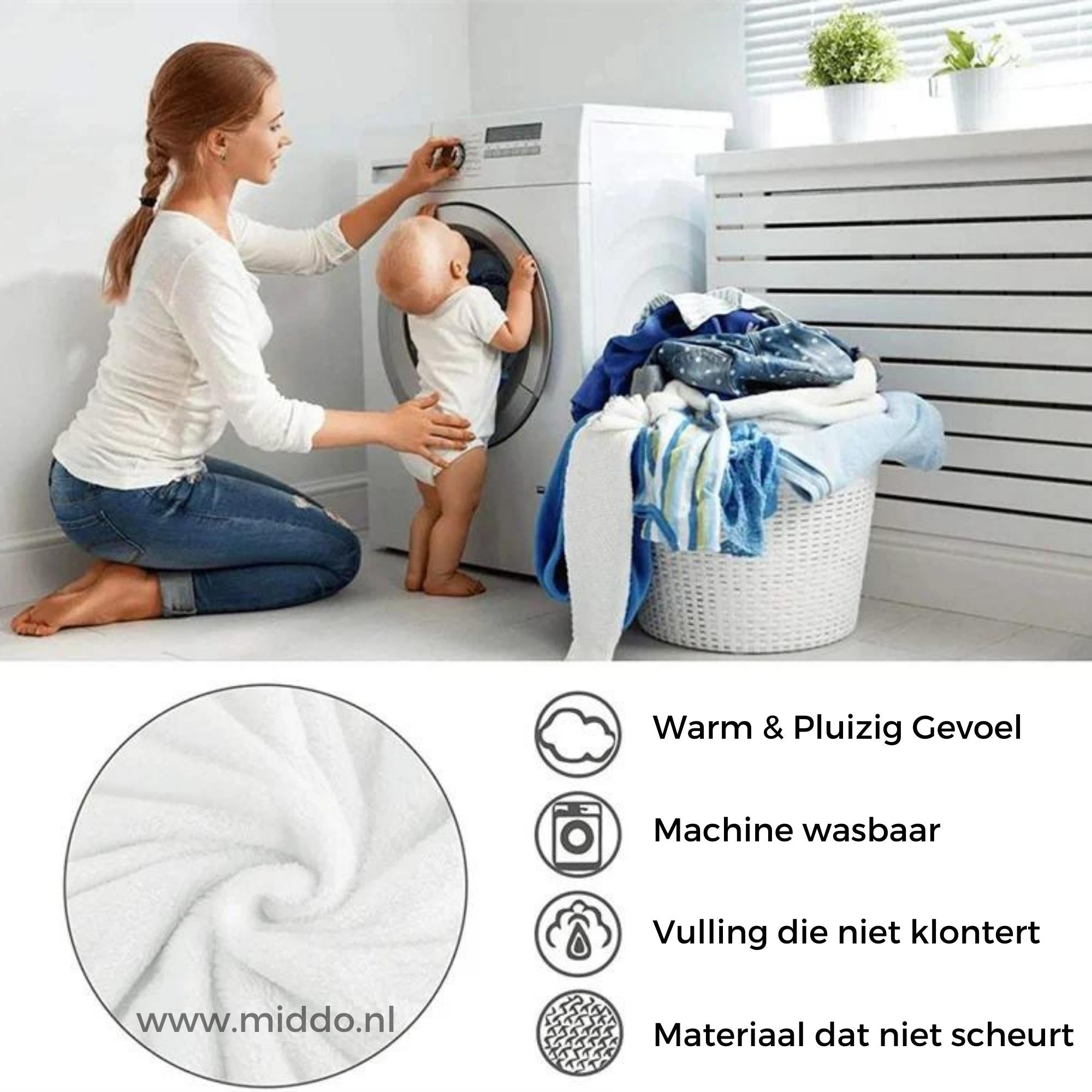 CozyFleece-Plüsch-Decke-Waschbar-www.middo.nlFrau schläft bequem unter der CozyFleece Plüschdecke