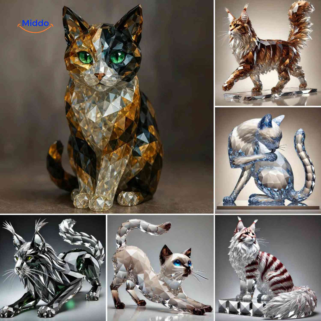 CrystalPaws Adventskalender hyphenated Kristallkatze Nachttisch-Dekoration