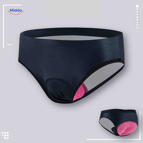 Cyclira Radlerhose für Damen, dunkelblaue Radslip mit Gelpolster - www.middo.de