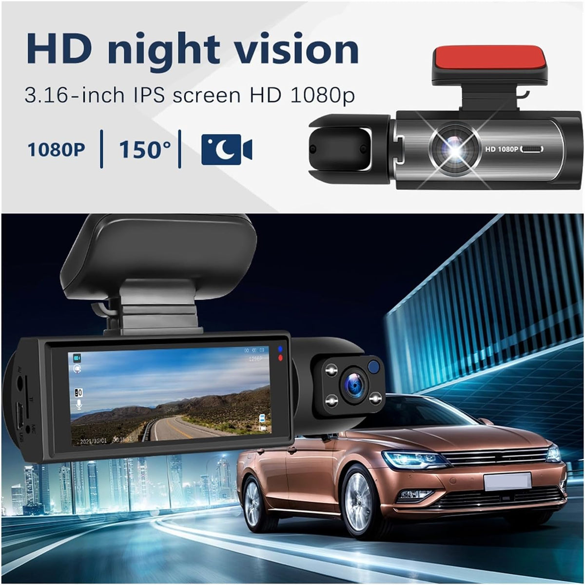 Dashcam Pro Nachtsicht Beispiel