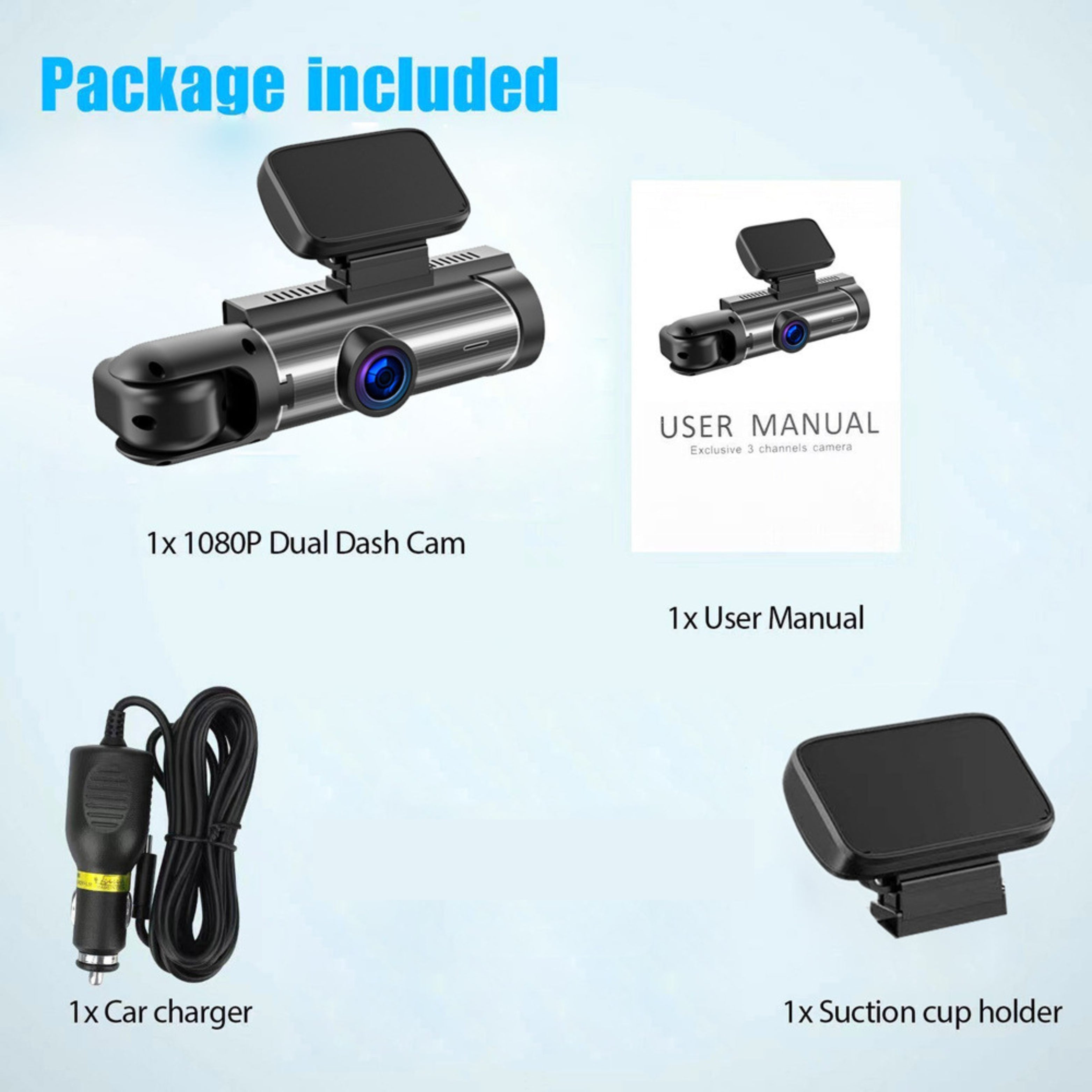 Dashcam Pro Dual-Linse und Zubehör