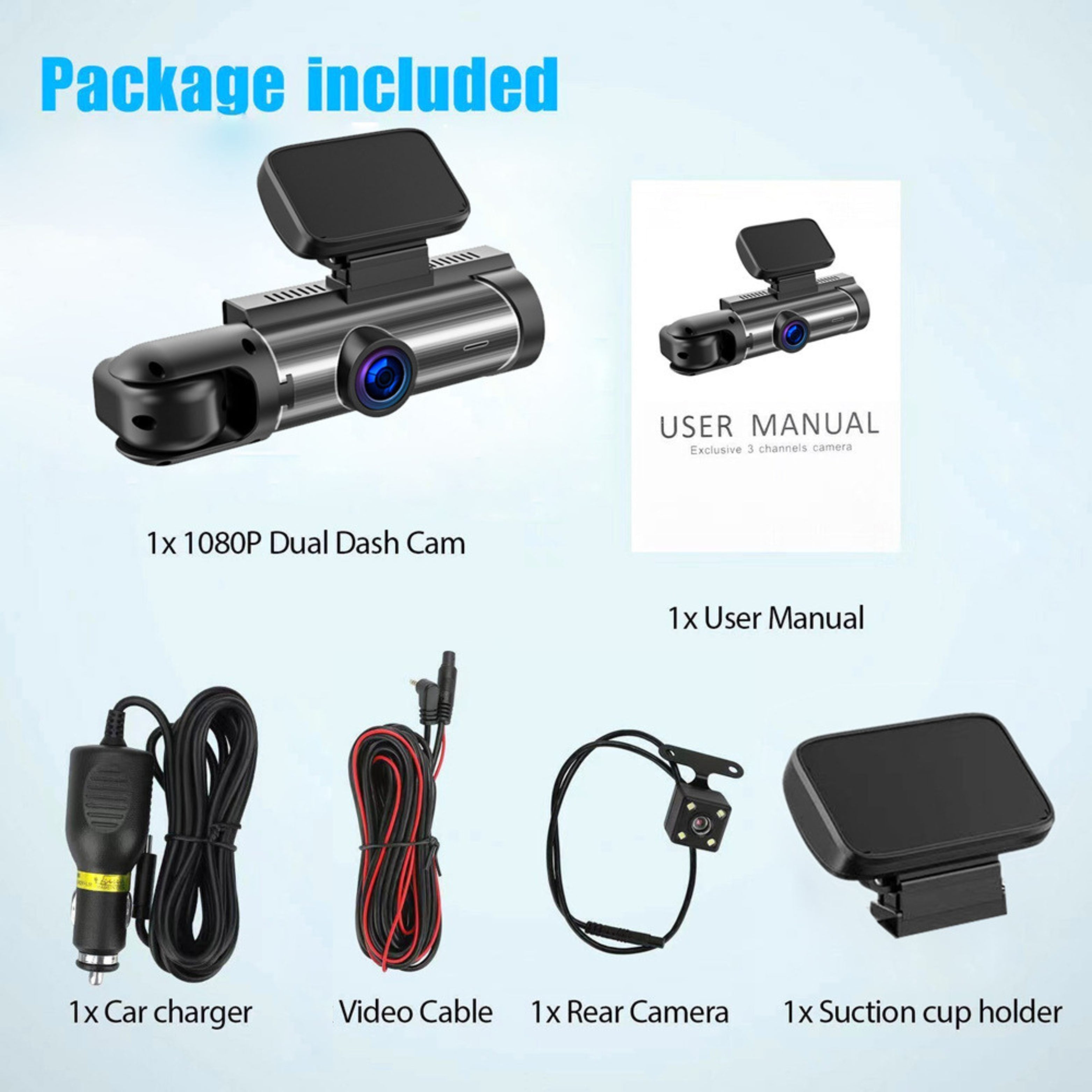 Dashcam Pro Dual-Kamera und Zubehör