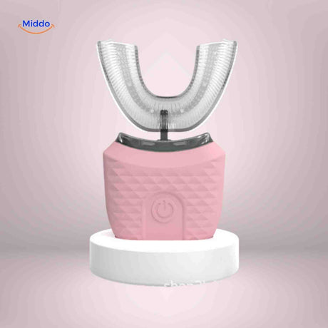Dentora Automatische elektrische U-förmige Zahnbürste in Rosa – www.middo.de