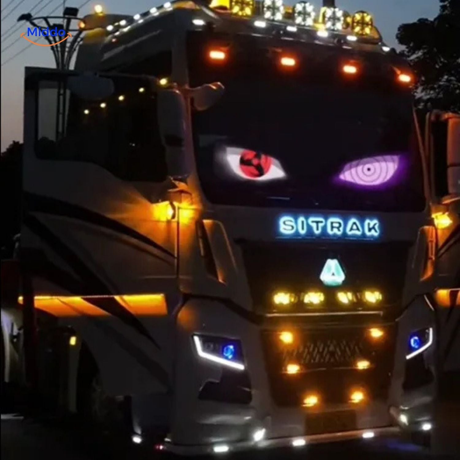 DriveFlex LED-Display mit breiten Lichteffekten für Lkw www.middo.nl