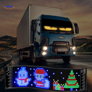 DriveFlex LED-Display mit Weihnachtsmotiven an einem Lkw www.middo.de
