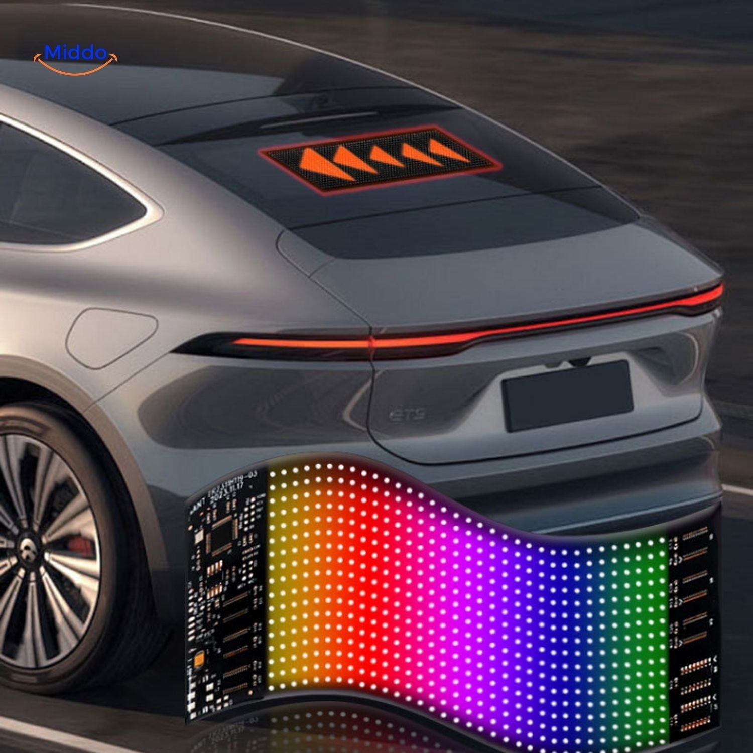 DriveFlex Autozubehör mit buntem LED-Bildschirm www.middo.nl
