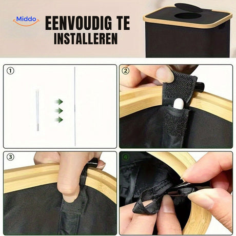 EcoBin Küchenorganizer einfache Installation mit Klettverschluss