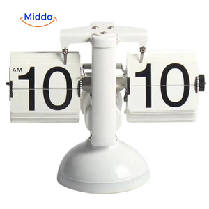 Elegante Retro Flip Vintage Flip Uhr mit Quarzwerk Ganz in Weiß www.middo.de