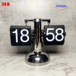 Elegante Retro Flip Vintage Uhr mit Quarzwerk 24 Stunden Schwarz www.middo.de