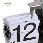 Elegante Retro Flip Vintage Uhr mit Quarzwerk, Metallbasis und PVC-Gehäuse www.middo.nl
