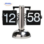 Elegante Retro Flip Vintage Uhr Quarzwerk Einzel Schwarz Farbe www.middo.nl
