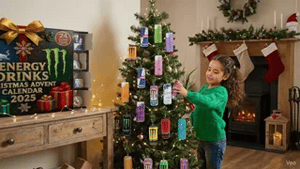 Energibox Adventkalender energy drinks Adventskalender Kind öffnet Energydosen