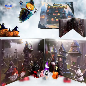 FestiveFrights Plüschkalender Halloween Teller mit gruseligen Gnomen