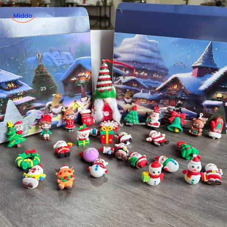 FestiveFrights Plush Kalender Weihnachtsfiguren mit Adventskalender Atmosphäre www.middo.nl