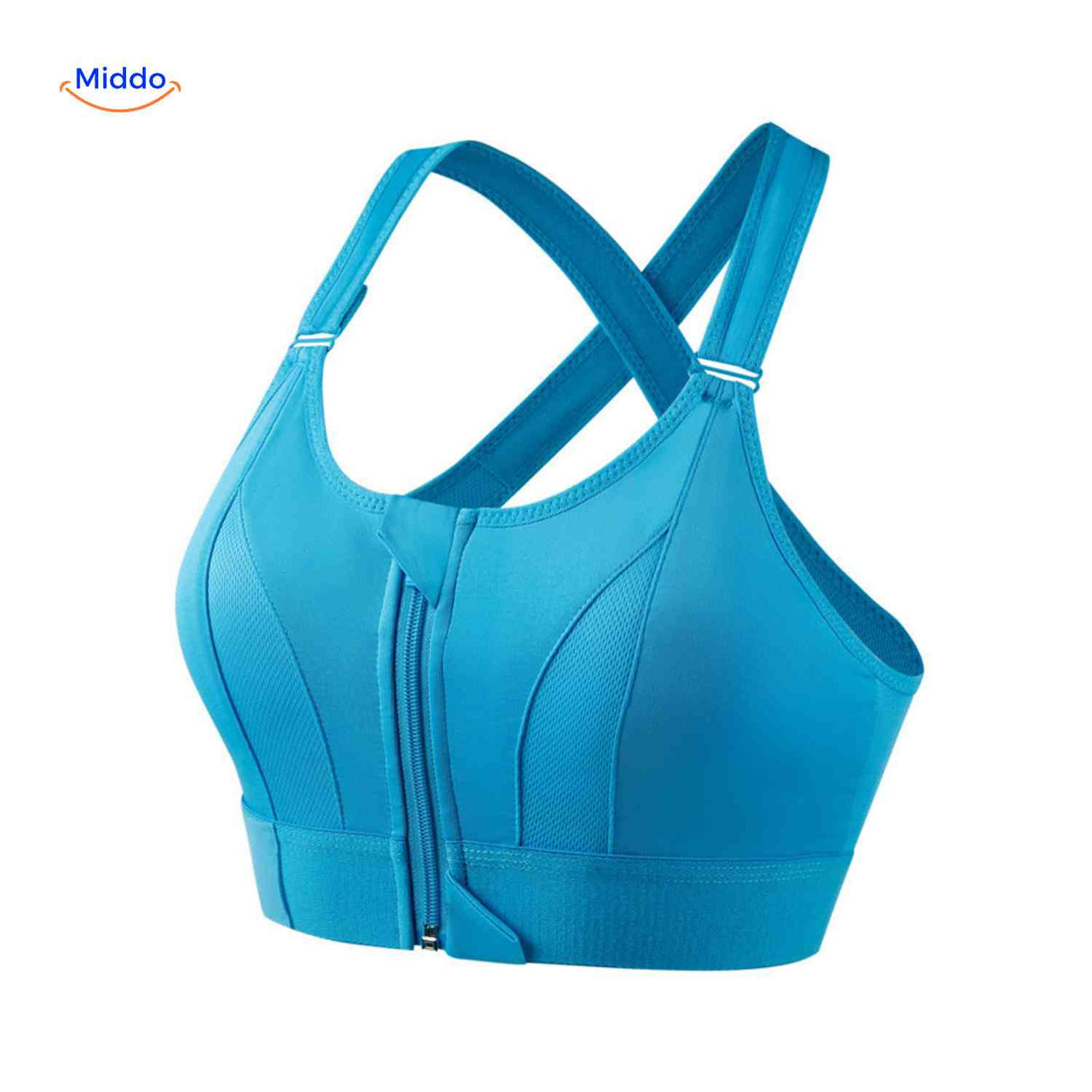 Fitura Sport-BH Blau – Hochwertiger Sport-BH mit Reißverschluss für besten Halt. Besuchen Sie uns auf www.middo.de