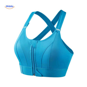 Fitura Sport-BH Blau – Hochwertiger Sport-BH mit Reißverschluss für besten Halt. Besuchen Sie uns auf www.middo.de