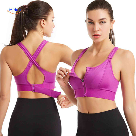 Fitura Sport-BH in Lila für Damen mit Reißverschluss | www.middo.de