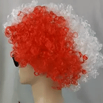Flagora Perücke Locken rot weiß Fanperücke Party-Accessoire www.middo.de