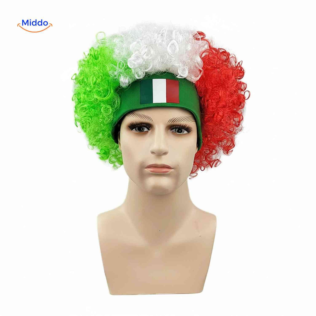 Flagora Perücke Locken Fanperücke Fußball Fan-Accessoire www.middo.de