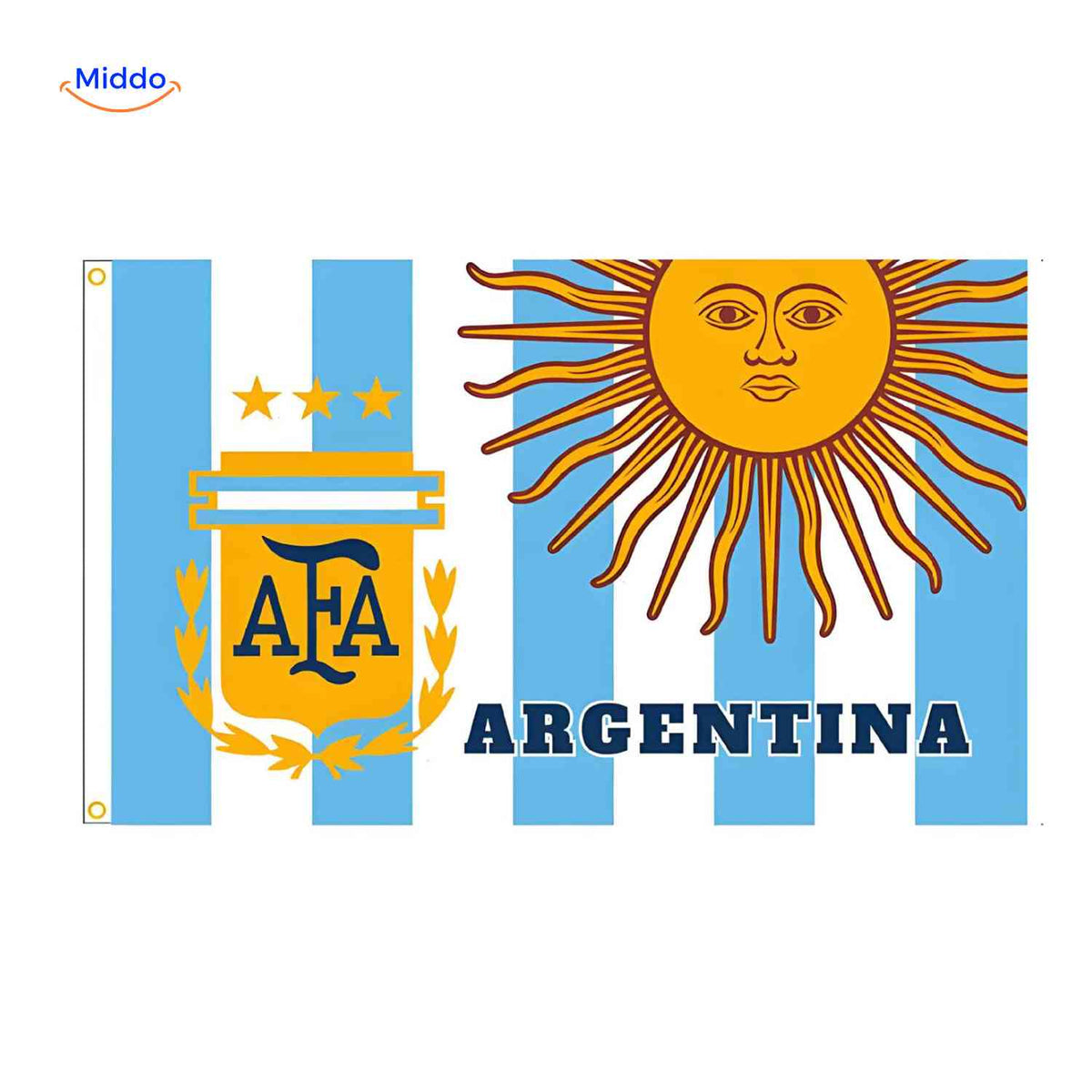 Flagora Flaggen Argentinien Flagge afa Logo Fußball www.middo.de