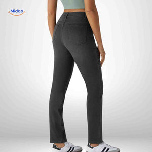 Flexiva Damenjeans Slim Fit Schwarz Rückansicht | www.middo.de