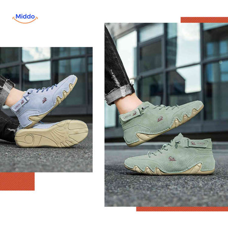 Flexura Schuhe in hellblau-grün – Lässige Herrensneaker aus Leder für den Außenbereich. Besuchen Sie www.middo.de!