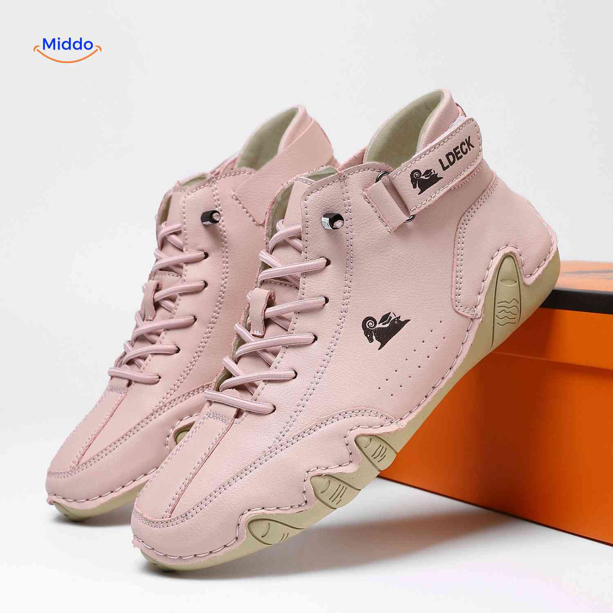 Flexura Schuhe - Trendige rosa Leder Sneaker für Herren - www.middo.de