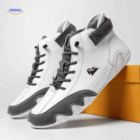 Flexura Schuhe in Weiß-Grau – Moderne Ledersneaker für Herren | www.middo.de