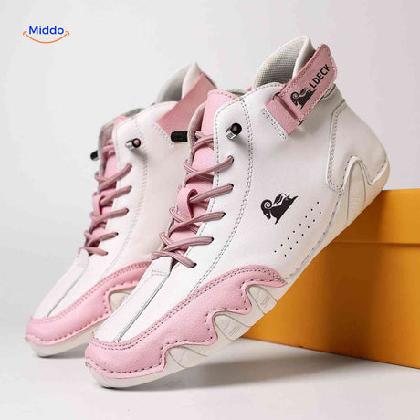 Flexura Sneakers für Herren in Weiß und Rosa aus Leder – Ihr modischer Begleiter! Besuchen Sie jetzt www.middo.de