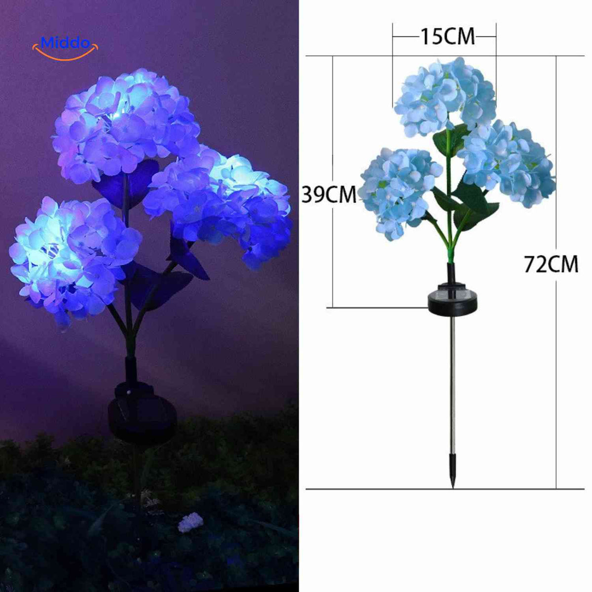 Florora Laterne Blau Hortensie – 72 cm hoch | Jetzt entdecken unter www.middo.de