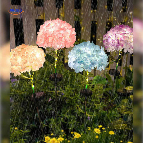 Florora Laterne mit Hortensienblüten, Set mit 3 Stück