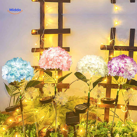 Florora Solar-LED-Lampe Hortensie - Dekorative Gartenbeleuchtung von www.middo.de