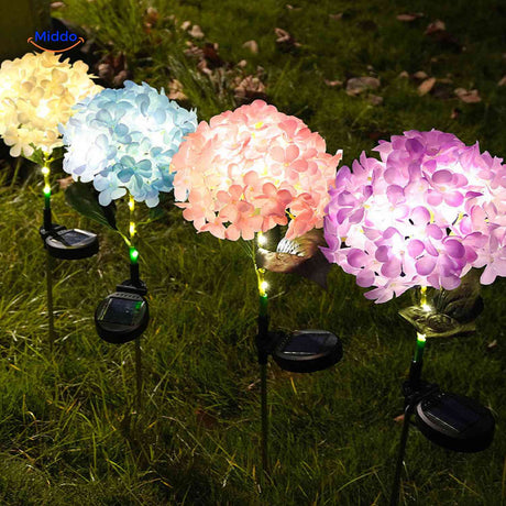 Florora Hortensie Gartenlampen-Set mit bunten LEDs – jetzt entdecken auf www.middo.de