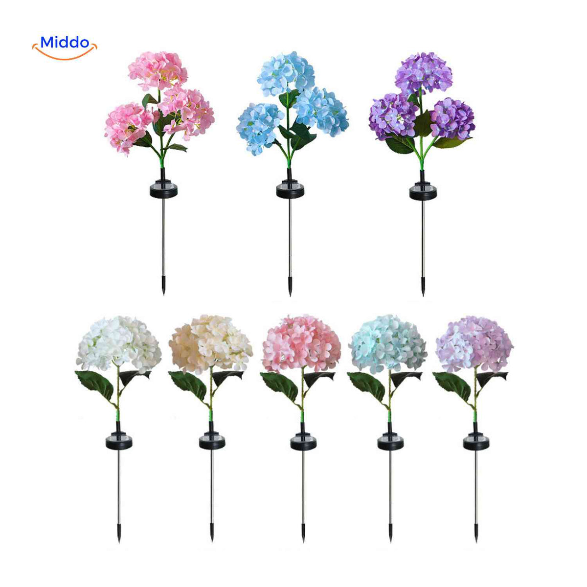 Florora Hortensie Gartenlampenset mit LED - www.middo.de