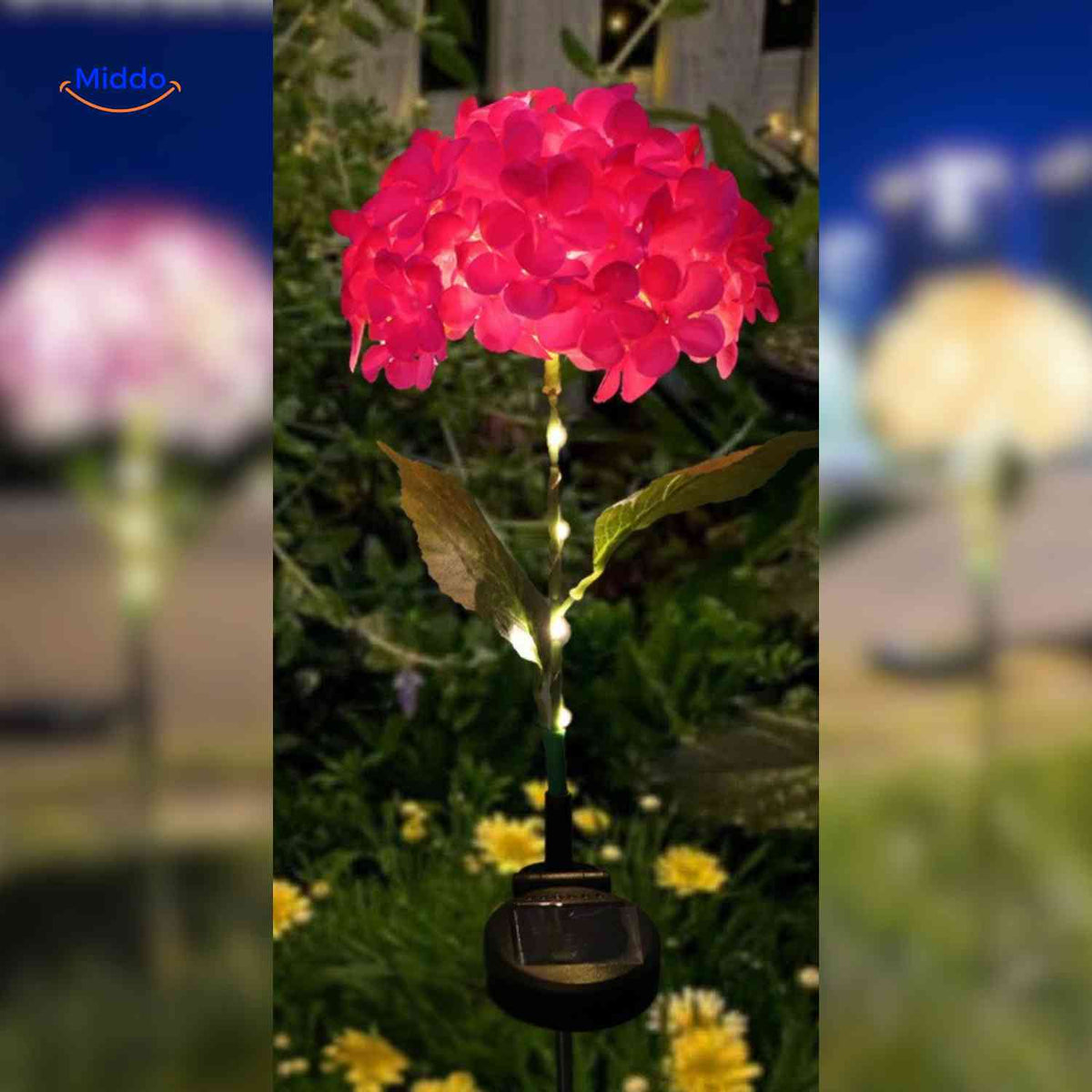 Florora Laterne rot Hortensie Außen-Solarlicht – www.middo.de